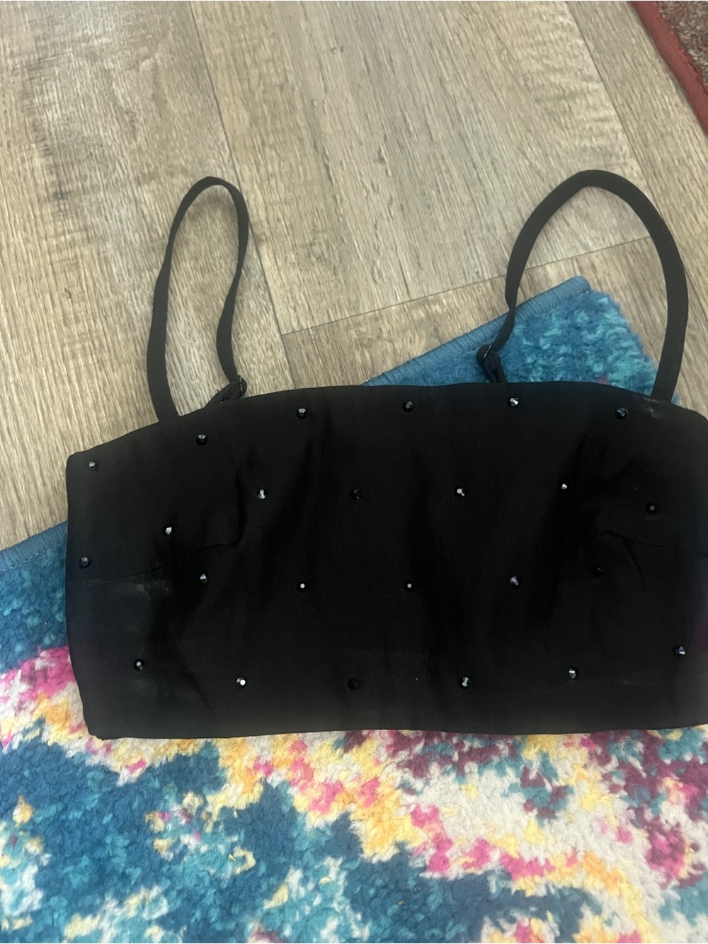 Sla the label Black studded Crop Top